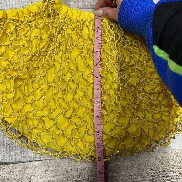 Vintage Jeffrey Lawrence for Lawrence Bentley Yellow Metallic Fishnet Hobo Bag - Picture 9 of 10